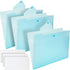 Okuna Outpost 3 Pack Expanding File Folder, Pocket Document Organizer with Snap Closure and Labels (Letter Size, Blue)