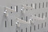 Wall Control Slotted Metal Pegboard Hooks Pack - 2-7/8in Long Reach Hook - White for Pegboard and Tool Board