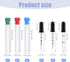 3pcs 1ml Eye Dropper, 3.03x0.28 Inch Liquid Pipettes 3 Types Glass Pipette Dropper with Measurements Bent, Ball & Straight Tip Detachable Medicine Dropper for Oil Laboratory (Black)