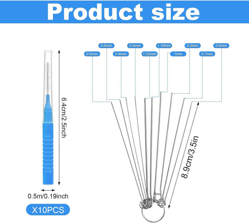 10pcs Shower Head Cleaning Tool, Shower Head Cleaner Picks with 10 Shower Head Cleaner Brush Gap Hole Anti-Clogging Cleaning Brush for Shower Head Nozzle (Blue)