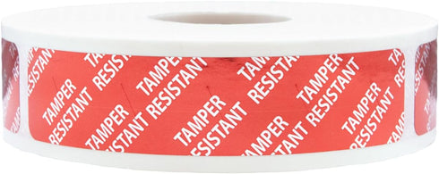 Tamper-Resistant Red Metallic Labels, 0.75" x 3.5" Adhesive Stickers, 500-Pack