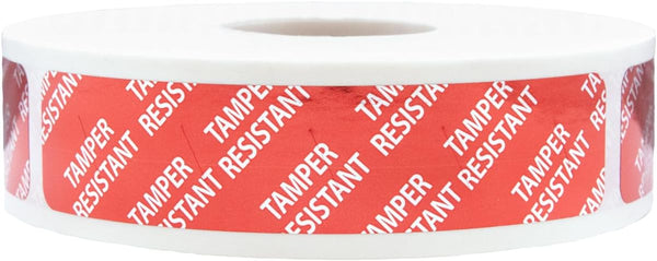 Tamper-Resistant Red Metallic Labels, 0.75" x 3.5" Adhesive Stickers, 500-Pack