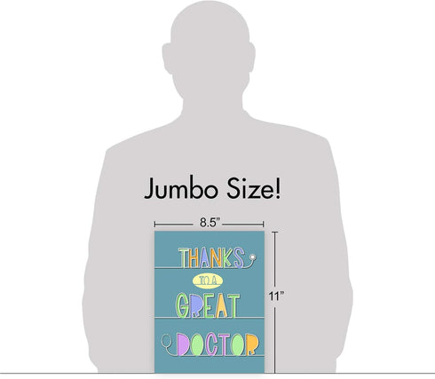 NobleWorks Jumbo Thank You Card for Nurse and Doctor, 8.5 x 11 Inch Gratitude Greeting Card