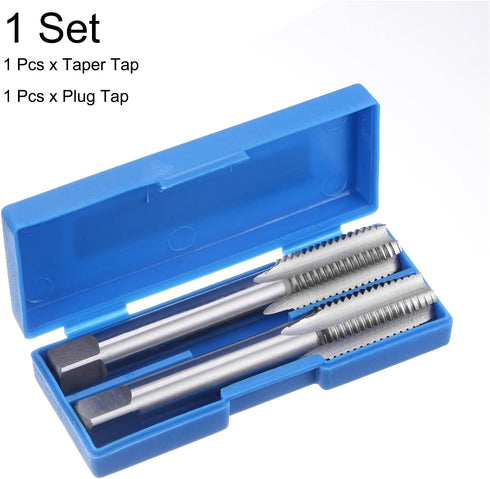 uxcell 2pcs Metric Hand Tap Set, M16 x 2 Taper/Plug Thread Screw Taps, High Speed Steel Tapping Tool Kit