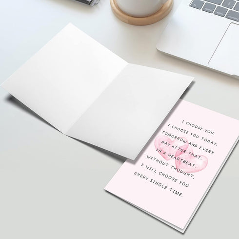 Ogeby Cute Valentines Day Card Gifts for Boyfriend Girlfriend, Sweet Anniversary Cards Gifts for Husband Wife, I Choose