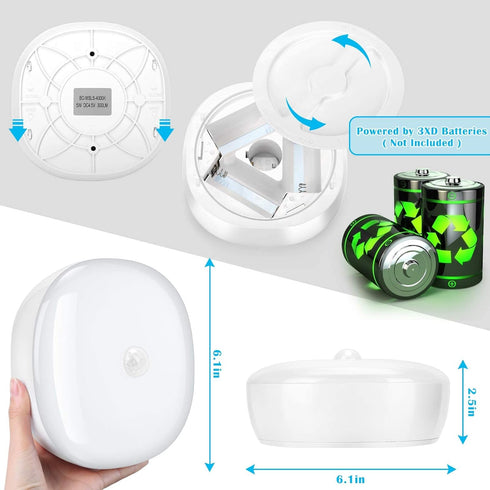 Youtob Battery Powered LED Ceiling Light, 300 Lumens Wireless Motion Sensor Light for Indoor and Outdoor Use