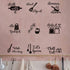 9PCS Kitchen Quotes Wall Decal, Roll It Let s Spoon Sticker, Black Cooking Utensils Wall Art