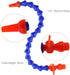 ChgImposs 1/4" Thread Flexible Water Oil Coolant Pipe Hose with Switch, Round Nozzle for CNC Machine/Milling/Lathe