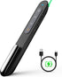 Norwii N76 Rechargeable Presentation Clicker - Long Range Remote for PowerPoint Presentations, Black with Green Light