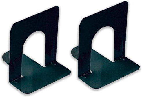 School Smart Non-Skid Steel Bookend Set, 6 x 9 Inches, Black, Set of 2