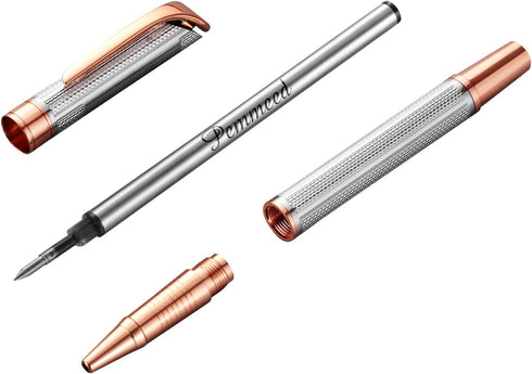 Rollerball Pen Gift Set, Gel Pen for Men, Women, Business, Party & Wedding Black Ink 0.7mm G5 (Gold-Silver)
