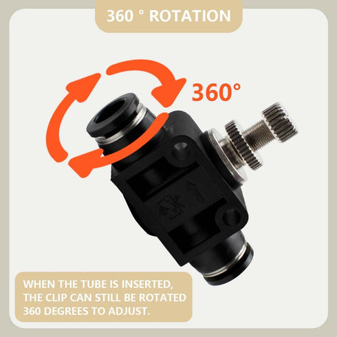 3 Pcs 6mm Tube OD Air Flow Control Valve, Union Pneumatic Speed Control Flow Controller, Push to Connect