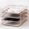 Jolitac Rose Gold 4-Tier Stackable Paper Tray Desk Organizer, Decorative Stacking Rack for File Documents in Home &
