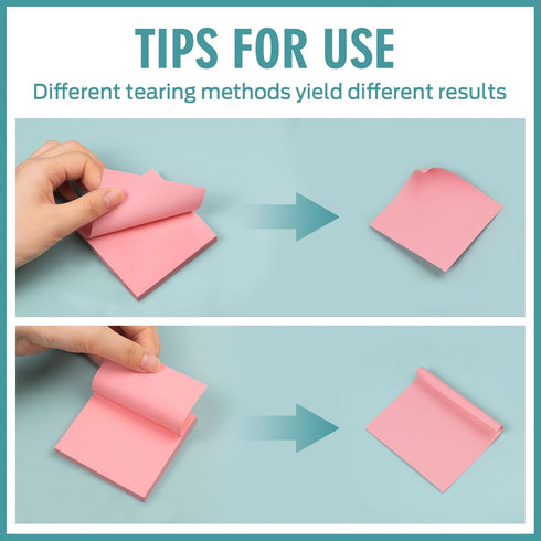 Sticky Notes 3x3 Small Self-Stick Pads, 48 Pads in 6 Pastel Colors, Cute Adhesive Memo Pads for Office, Home, School