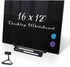Black Magnetic Glass Board Desktop Easel, 16x12" Black Dry Erase Board for Desk, Tabletop Glass Whiteboard on
