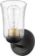 ML 10101-MB 1 Lighting | Abilene Collection | | Light Wall Sconce in Matte Black Finish with Clear Chiseled Glass Shade