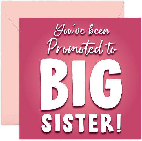 Promoted To Big Sister Card - New Baby Announcement to Daughter, Future
