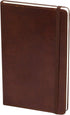 C.R. Gibson MJ5-4792 Brown Bonded Leather Notebook, 240 Ruled Pages, 5" W x 8.25" H