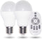 Smart LED Light Bulb Dimmable with Remote Control, E27 9W, Adjustable Color Temperature and Brightness, 2 Pack