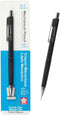 SAKURA Mechanical Pencil 0.5 mm with 3 Eraser Refills, Fixed Sleeve for Rulers - Black