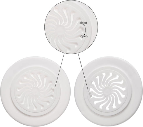 uxcell Round Vent Cover, ABS Plastic Adjustable Air Vent Cover White for 2.4" - 2.8" Diameter Hole, 4pcs