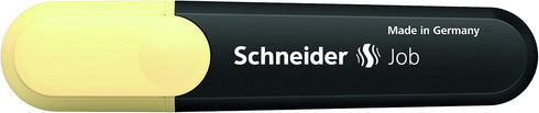 Schneider Job Pastel Highlighter, Chisel Tip, 1 + 5 mm, Black Barrel, Vanilla Ink, Box of 10