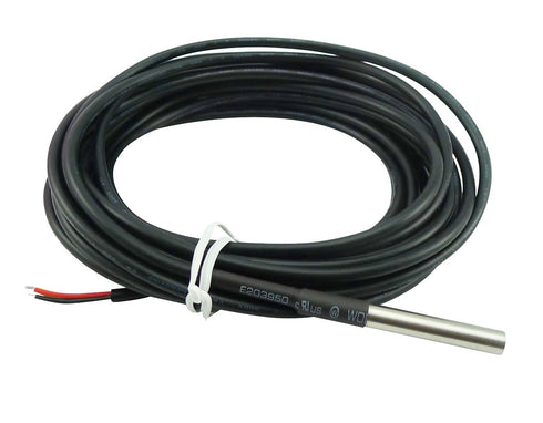 2PCS DS18B20 Waterproof Stainless Steel Temperature Sensor Digital Temperature Probe Sensor Cable Temperature Range (-55?~ +125?) 6 * 50mm 5 Meter / 16.3Ft