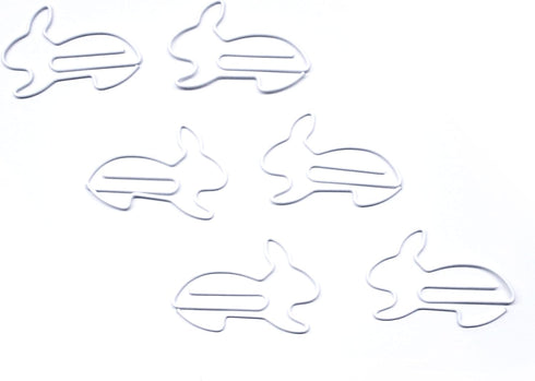 Bunny Rabbit Shaped Paper Clips Great for Paper Clip Collectors or Office Gift - Comes in Round Tin with Lid and Gift Box (White 100 Count) by Butler in the Home