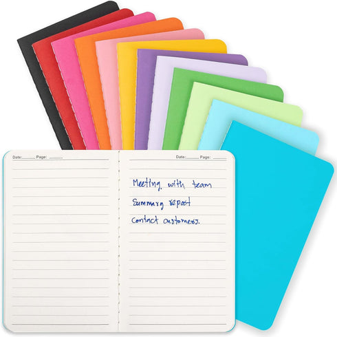 Mini Pocket Notebooks Bulk: 3.5 x 5.5 Inches, 12 Pack Small Note Pads, 30 Sheets/60 Pages, Colorful Cover