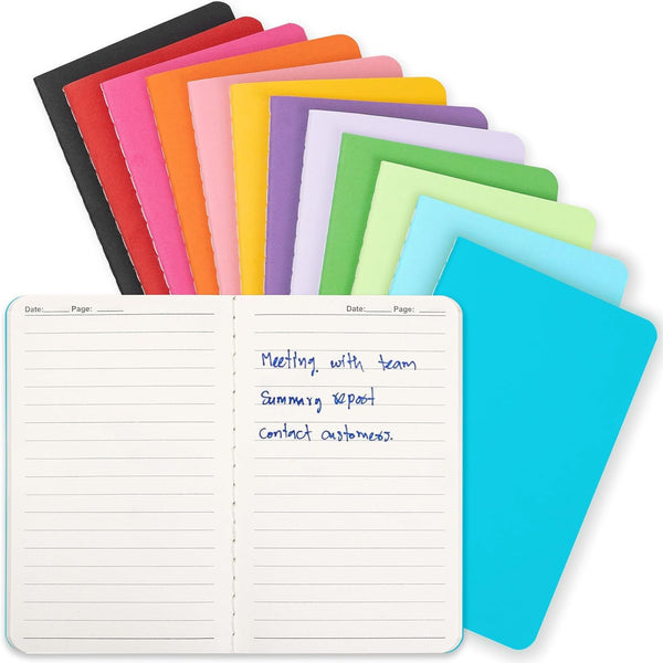Mini Pocket Notebooks Bulk: 3.5 x 5.5 Inches, 12 Pack Small Note Pads, 30 Sheets/60 Pages, Colorful Cover