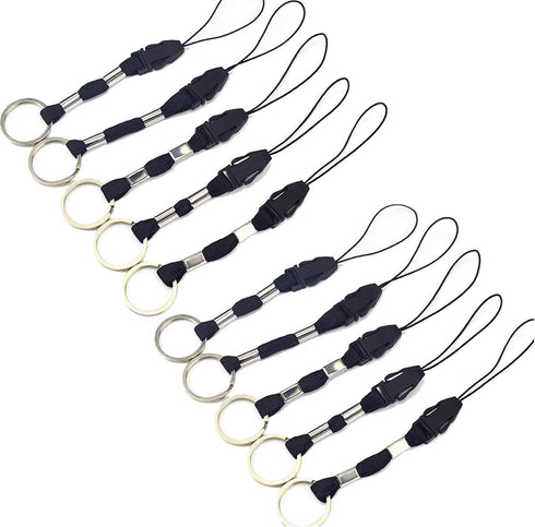 YOUOWO 10 Pcs Nylon Finger Short Lanyards - Detachable Circular Ring for USB Flash Drive, Cell Phone, Key, ID Card