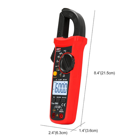 UNI-T UT202F Digital Clamp Meter, AC Current TRMS Volt Ohm Amp Meter, HVAC Clamp On Multimeter Auto Ranging 6000Counts