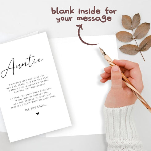 Londue Pregnancy Announcement Gifts for Aunt, Auntie to be Gifts from Niece Nephew, Best Friend Pregnancy Reveal Card
