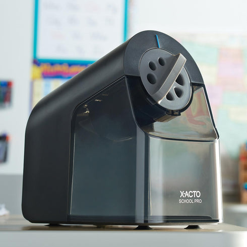 X-ACTO Pencil Sharpener, SchoolPro Electric Sharpener for Classroom and Teacher Supplies, Heavy Duty Black