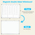 White Board Dry Erase Board for Wall, 24" x 18" Magnetic Calendar with Hourly Time Slots, Double-Sided for Office,