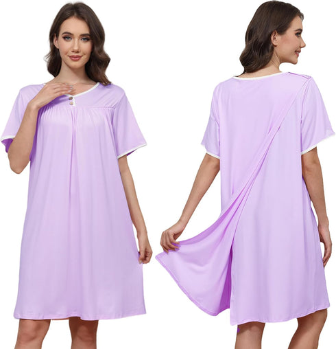 Hospital Gowns for Women Open Back Tear Away Snap Post Shoulder Surgery