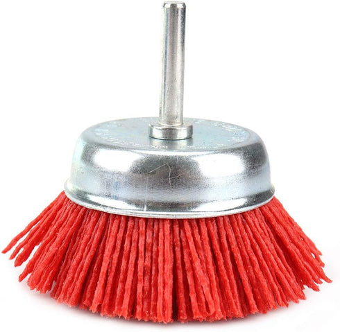 3-inch (75mm) Assorted Nylon Cup Brushes Set, 3Pcs, 1/4 Shank