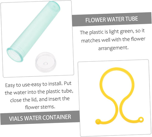 EPIGEIST 100 Sets Leak Plastic Flower Water Tubes for Fresh Flower Preservation for Roses Carnations More Supplies