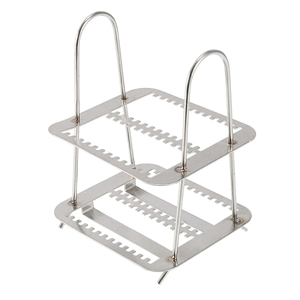 uxcell Microscope Slides Rack, 26 Positions Stainless Steel Staining Rack for Research Experiments, Silver Tone