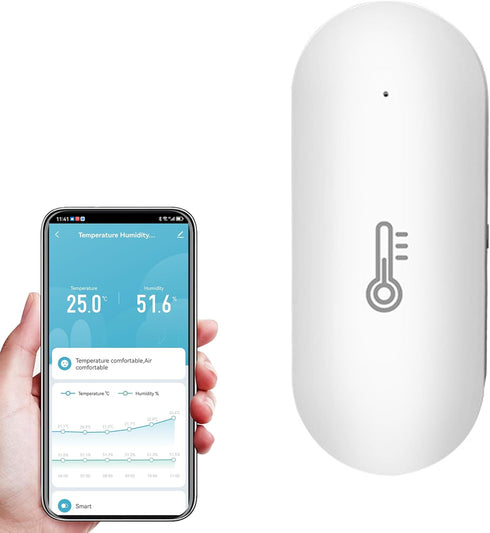 JCHENG Temperature Humidity Sensor for TUYA Zigbee Gateway Exclusively- Remote Monitoring, Extended Battery Life, App Control, Smart Home Automation by JCHENG SECURITY