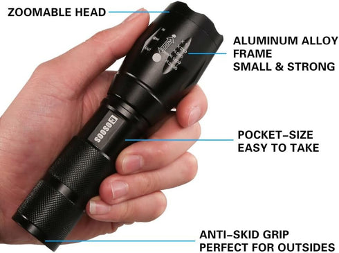 COSOOS LED Flashlight with Holster, Bright Tactical 1000 Lumen Flashlight, Zoomable 5-Mode Portable Waterproof