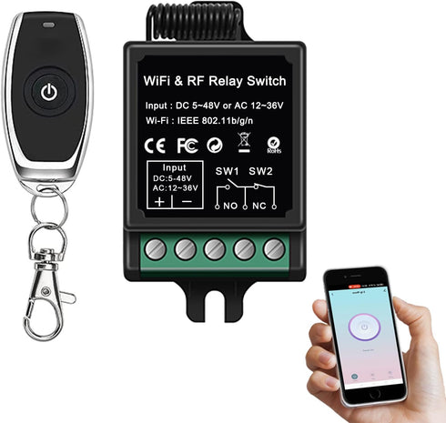idealWIN Wireless Remote Switch - Remote + App Dual Control for Door Systems,Electric