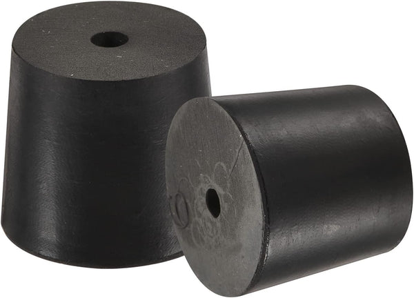 MECCANIXITY Rubber Tapered Plug 26mm to 32mm with Hole for Test Tubes Bungs Stopper Black, 10 Pieces