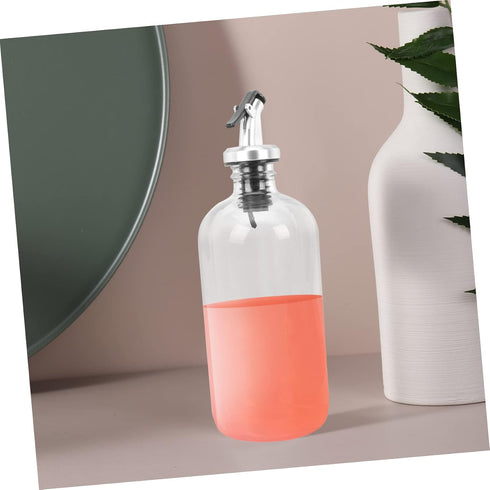 500ml 16oz Mouthwash Dispenser Kit with Glass Cup Glass Bathroom Accessories for Home Use Includes Pour Spout for Easy