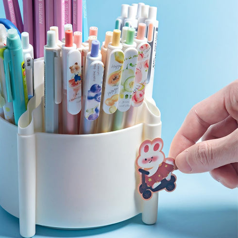 M&G 360 Degree Rotating Pen Holder, 4 Compartments Desktop Organizer for Stationery Supplies, Cute Pencil Cup for