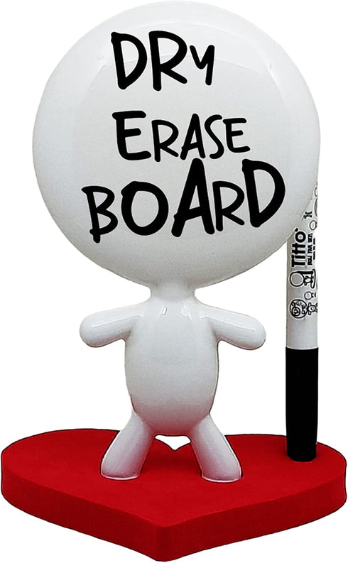 Dry Erase Board - TITTO in Love, Ceramic Desk Whiteboard Doll for Red Office Decor Design - Keep Your Message