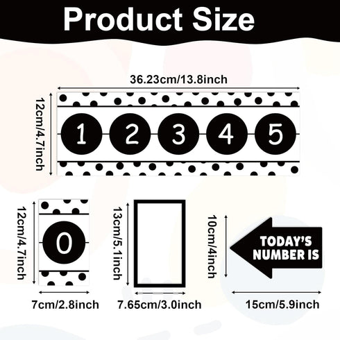 Number Line for Classroom Wall (-20 to +120) Black and White Polka Dot Number line Bulletin Board for Students Math Learning Bulletin Border Decor Number Line Boarder Strips for Home School by QOUBAI