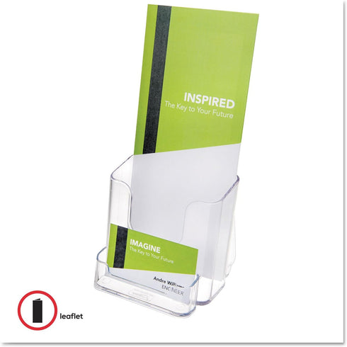 Deflecto Docuholder, Clear Rigid Countertop Leaflet Holder with Business Card Holder