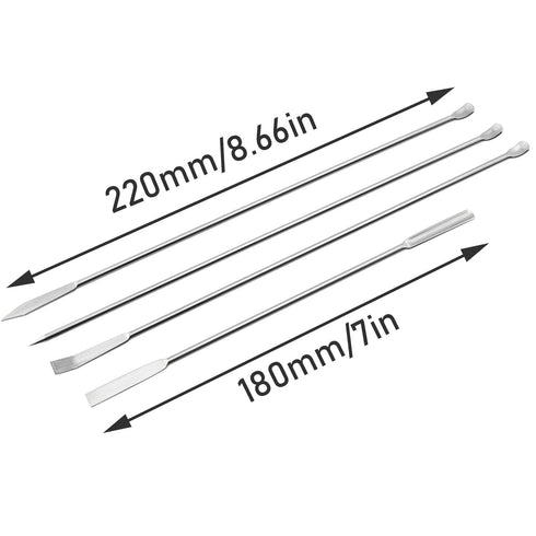1Set of 3 Pcs Scientific Labwares Stainless Steel Double Ended Micro Lab Scoop Spoon Laboratory Equipment Half Rounded and Flat End Spatula Sampler
