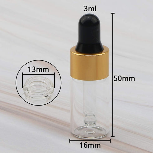 3ML Mini Clear Glass Essential Oil Dropper Bottles, Multi-function Empty Eye Dropper Bottle, 30 Pack